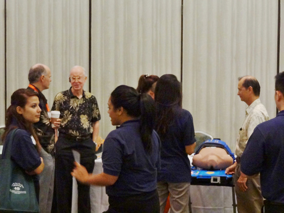 Hawaii State Respiratory Conference, September 2013.  Eric Tessmer demonstrating the AutoPulse.  Lifescience Resources photo by John McMahon.